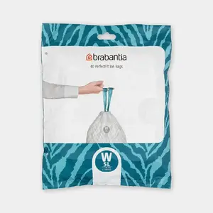 Trash bags BRABANTIA 137846, 45 L capacity, white, pack of 40