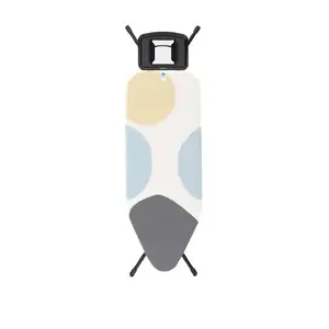 Full-size ironing board BRABANTIA Spring Bubbles, cotton cover, 450×1240 mm, height 75–98 cm, for steam irons