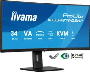 Компьютерный монитор iiyama ProLite XCB3497WQSNP-B1 86.4 cm (34") UltraWide Quad HD VA LED Черный 3440 x 1440 пикселей 21:9 120 Гц USB-C KVM