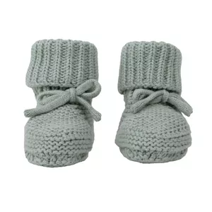 Siltinājumi LODGER Slipper Knit Silk 0–6 mēn — adīti no zīdaini maigām šķiedrām, izmērs 0–6 mēn