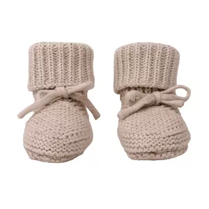 Zīdaiņu čības LODGER Slipper Knit Birch 0–6 mēn — adītas zeķītes jaundzimušajiem