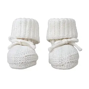 Bērnu čībiņas LODGER Slipper Knit Cloud Dancer 0–6 mēn — adītas mīkstas čībītes jaundzimušajiem
