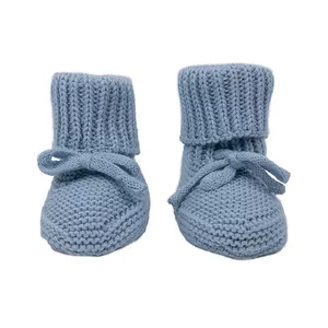 Bērnu čības LODGER Slipper Knit Blue Fogg 0–6 mēn – adītas mīkstas pēdiņas