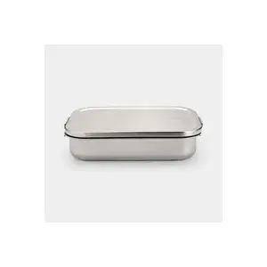 Food storage lunch box BRABANTIA Make & Take L Matt Steel 203800, large capacity, stainless steel finish
