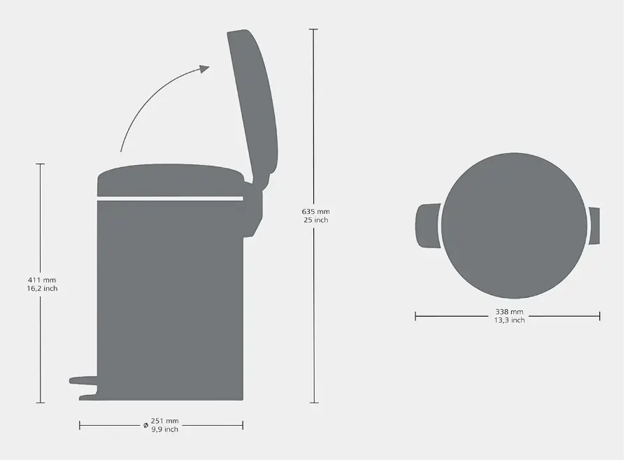Atkritumu tvertne BRABANTIA NewIcon Round Steel 12 l Photo 5