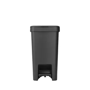 Trash can BRABANTIA StepUp 16 L Dark Grey — pedal-operated kitchen bin, compact 16L
