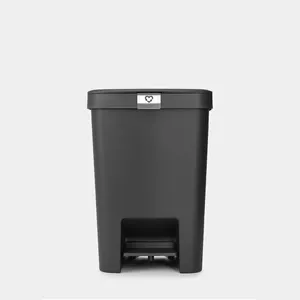 Мусорное ведро BRABANTIA StepUp 25L тёмно‑серое – педальное, объём 25 л