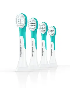 Sonicare For Kids replacement brush heads Philips HX6034/90 — 4 pack, blue/white, 3‑month replacement