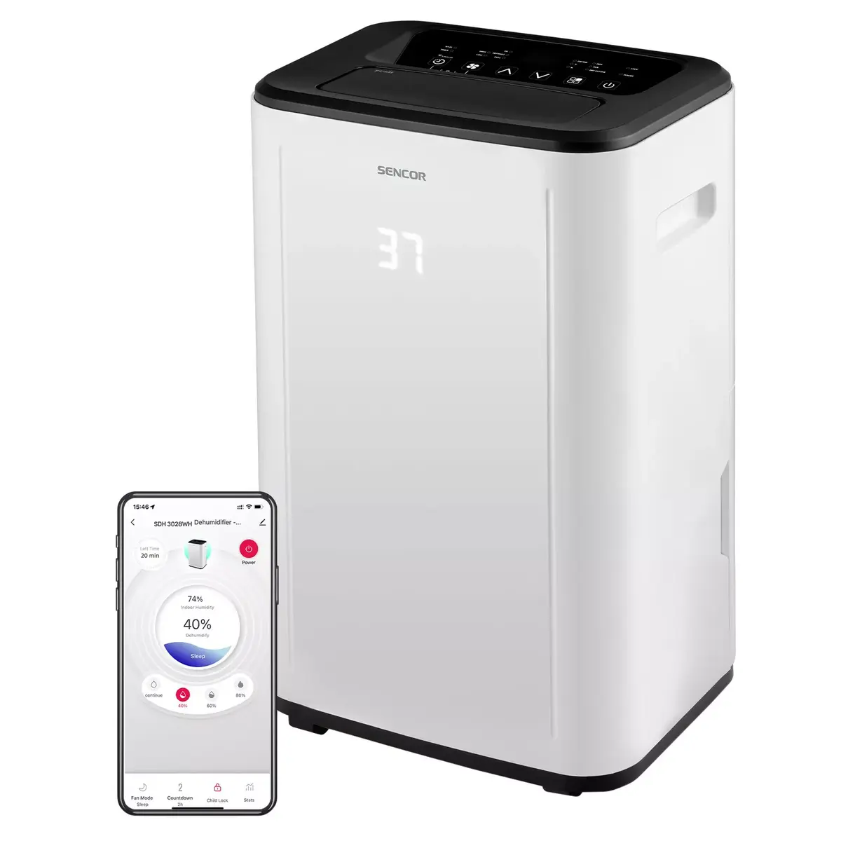 SENCOR SDH3028WH портативный осушитель 28 л/сут Photo 2