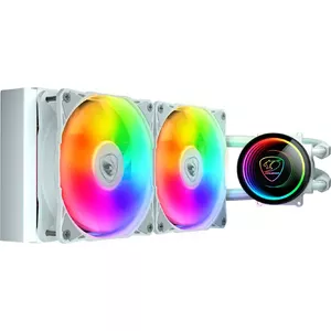 CPU Water Cooler Cougar Poseidon Elite 240 ARGB White — 240 mm radiator, ARGB fans