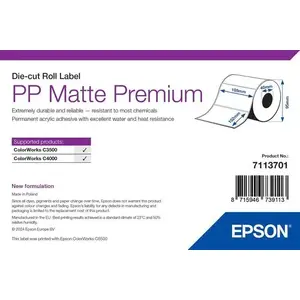 Etiķešu ruļlis Epson PP Matte Premium izgrieztas 105 x 152 mm, 185 gab.