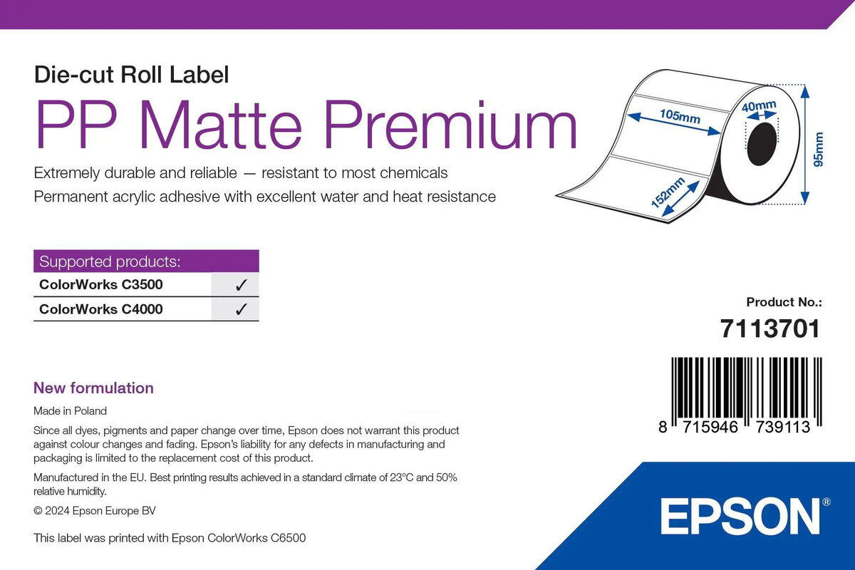 Epson PP Matte Label Premium Pašlīmējošo