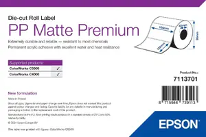 Epson PP Matte Label Premium Рулон самоклеящихся этикеток Вырубные Белые 105 мм x 152 мм 185 этикеток