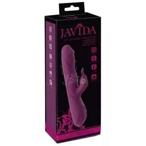 Rabbit vibrator Javida Silicone Purple — thrusting shaft, rotating pearls, clitoral stimulator, USB‑C rechargeable, waterproof