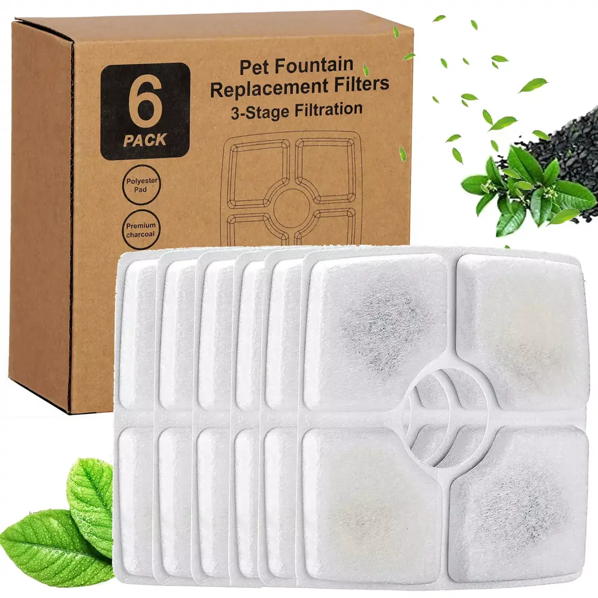 Springos PA0314 pet water dispenser filters — 6 pcs Photo 2