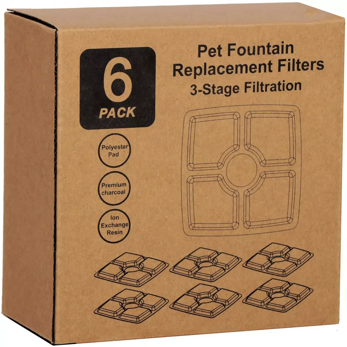 Springos PA0314 pet water dispenser filters — 6 pcs Photo 9