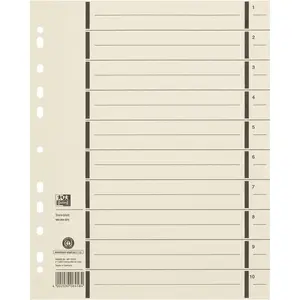 Divider sheets Oxford 400004672 Cardboard A4 Beige, perforated, pack of 100