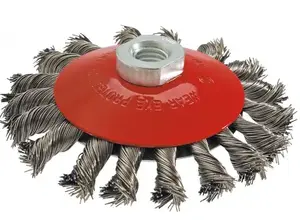 Grinding brush GRAPHITE 100 mm M14 twisted steel bristles for angle grinders