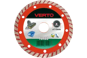 Алмазный отрезной диск Verto Turbo — диаметр 230 мм, турбо кромка для быстрого реза