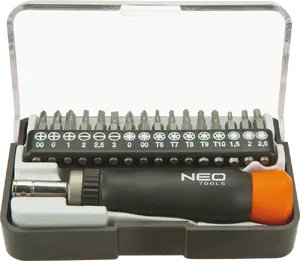 Screwdriver bit set NEO tools 17 pieces — assorted bits for hand and power screwdrivers