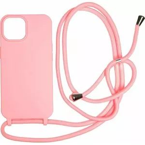 Protective Lanyard Case MOBILE ORIGIN for iPhone 14 — Pink, with neck strap