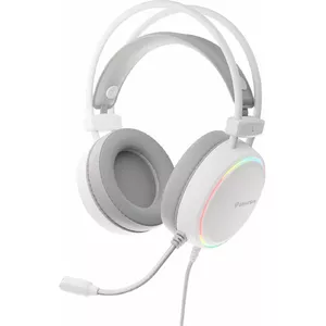 Spēļu austiņas Genesis NEON 613 G2, baltas, 3,5 mm pieslēgvieta, regulējams galvas saite, iebūvēts mikrofons, statīvs iekļauts