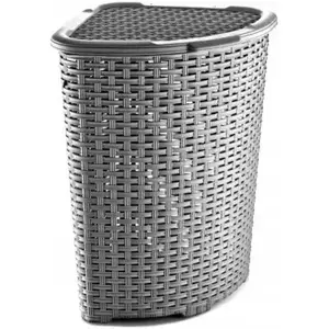 Laundry basket Katex Corner Rattan 52L – corner-style 52 L capacity, rattan-effect plastic