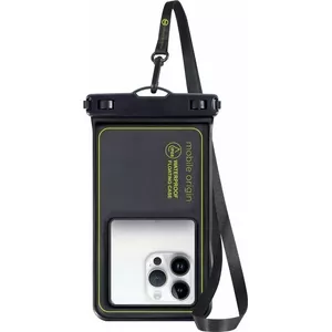 Protective waterproof floating case for 6.8" phones — MOBILE ORIGIN, black/green