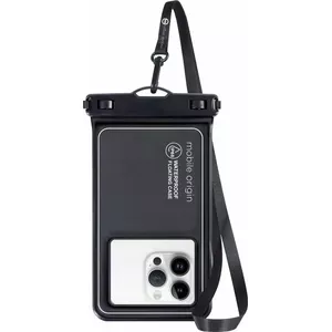Protective waterproof floating case for 6.5" smartphones, MOBILE ORIGIN, black/white