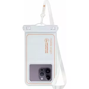 Protective waterproof floating case for 6.5" phones, MOBILE ORIGIN, white/orange