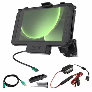 Tablet holder RAM Mounts EZ-Roll'rT USB-C powered for Samsung Tab Active5, vehicle/fixed mount