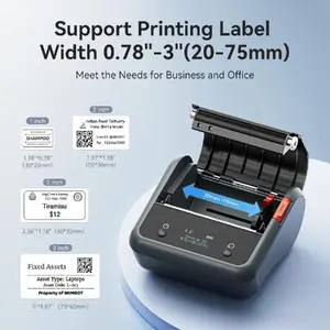 Pārnēsājams termālais etiķešu printeris NIIMBOT B3S_P — rokās turams, Bluetooth, drukas platums 72 mm, 40 mm/s, 2000 mAh, pelēks