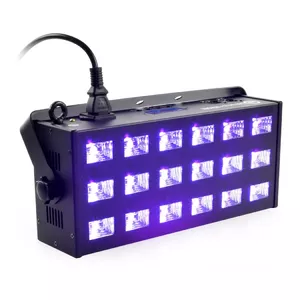 LED UV reflektors ar stroboskopu Light4Me 18x3W DMX — UV LED ierīce ar stroboskopu un DMX