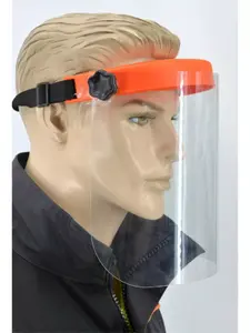 Protective Face Shield AWTools AW01008 — orange, reusable visor for facial protection