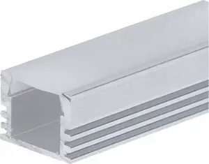LED profile Prescot B1718+17121_2, 2 m milky diffuser, anodized aluminum, white end caps
