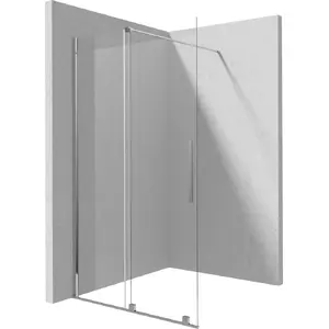 Walk-in shower wall deante KTJ_039R 90 cm sliding panel, glass partition for shower entrance