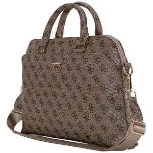 Сумка для ноутбука GUESS GUCB15P4DPTW на 15" коричневая, карман на молнии, треугольный логотип