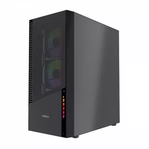 PC Case GEMBIRD Fornax 4300 Midi Tower ATX, tempered glass, 2x3.5" bays, 3x2.5" bays, ARGB fans support, USB 3.2 Gen1