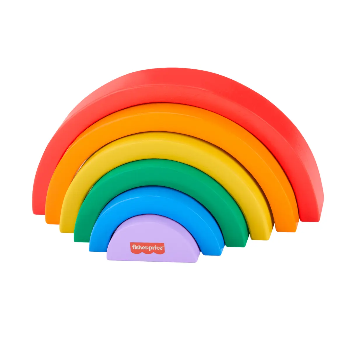 Koka kaudzējama varavīksne Fisher-Price, 6 koka