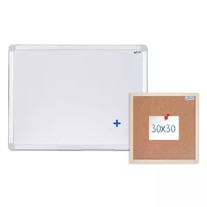 Magnetic Board AVELI SET-00090 60x45 cm with Aluminum Frame and 30x30 cm Cork Board