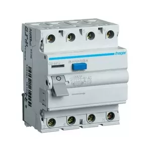 Устройство защитного отключения Hager CD426J — 4-полюсный 25 A, чувствительность 30 мА