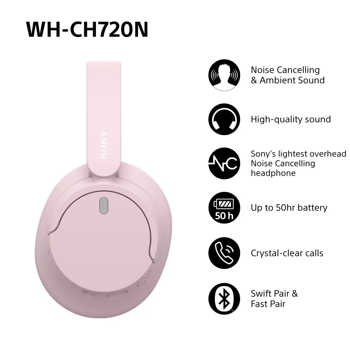 Austiņas Sony WHCH720NP.CE7 Photo 2