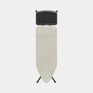 Глажильная доска полноразмерная BRABANTIA 236143 — 450 x 1240 мм, высота 75–98 см, хлопковое покрытие, серый