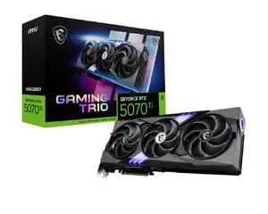 Grafiskā karte MSI GeForce RTX 5070 Ti — 16 GB GDDR7, PCIe 5.0, 256 bit, 3 ventilatori, 338 mm