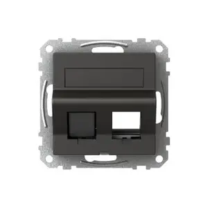 Surface-mounted data case Schneider Electric EXXACT WDE003420, oblique anthracite, for data outlets