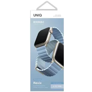 Ремешок Uniq Revix Premium для Apple Watch 38/40/41 мм реверсивный с магнитами бело‑синий