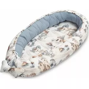 Кокон для новорождённых Sensillo Kokon Muślin Smoki Jeans 80x45 см из муслина