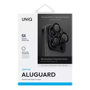 Защитное стекло для камеры Uniq Optix для iPhone 16 Pro (6.3") Midnight Black