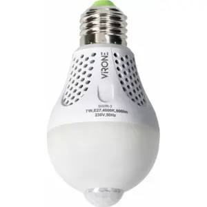 LED bulb ORNO NAMIB A60 7W with PIR motion sensor, 600 lm, 4000 K