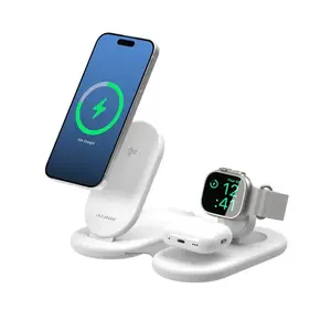 ALOGIC PackAway 3-in-1 Qi2 Fast Wireless Charger White for Smartphone, Headphones, Smartwatch